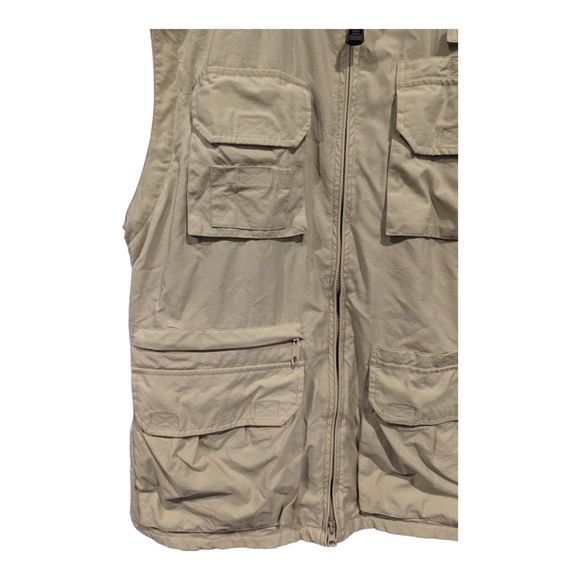 ExOfficio Utility Vest medium Oversize Beige Mesh Lined Fishing Hiking Outdoor. - Picture 3 of 9